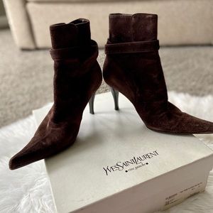 YSL suede leather boots